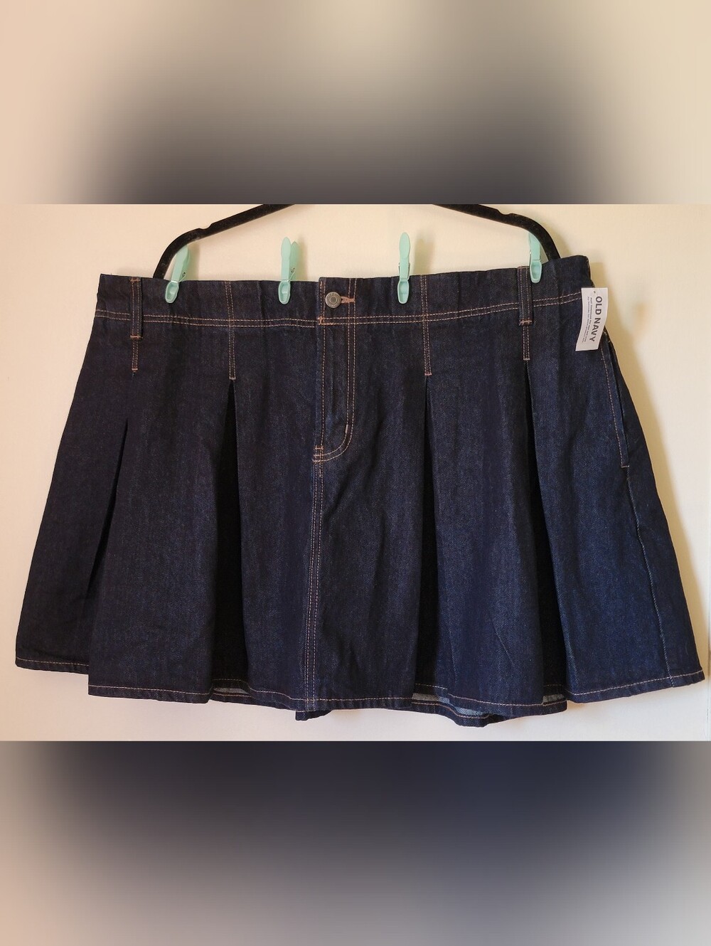 NWT Sz 20 Old Navy Denim Mini Pleated Skirt